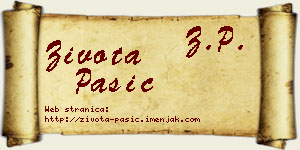 Života Pašić vizit kartica